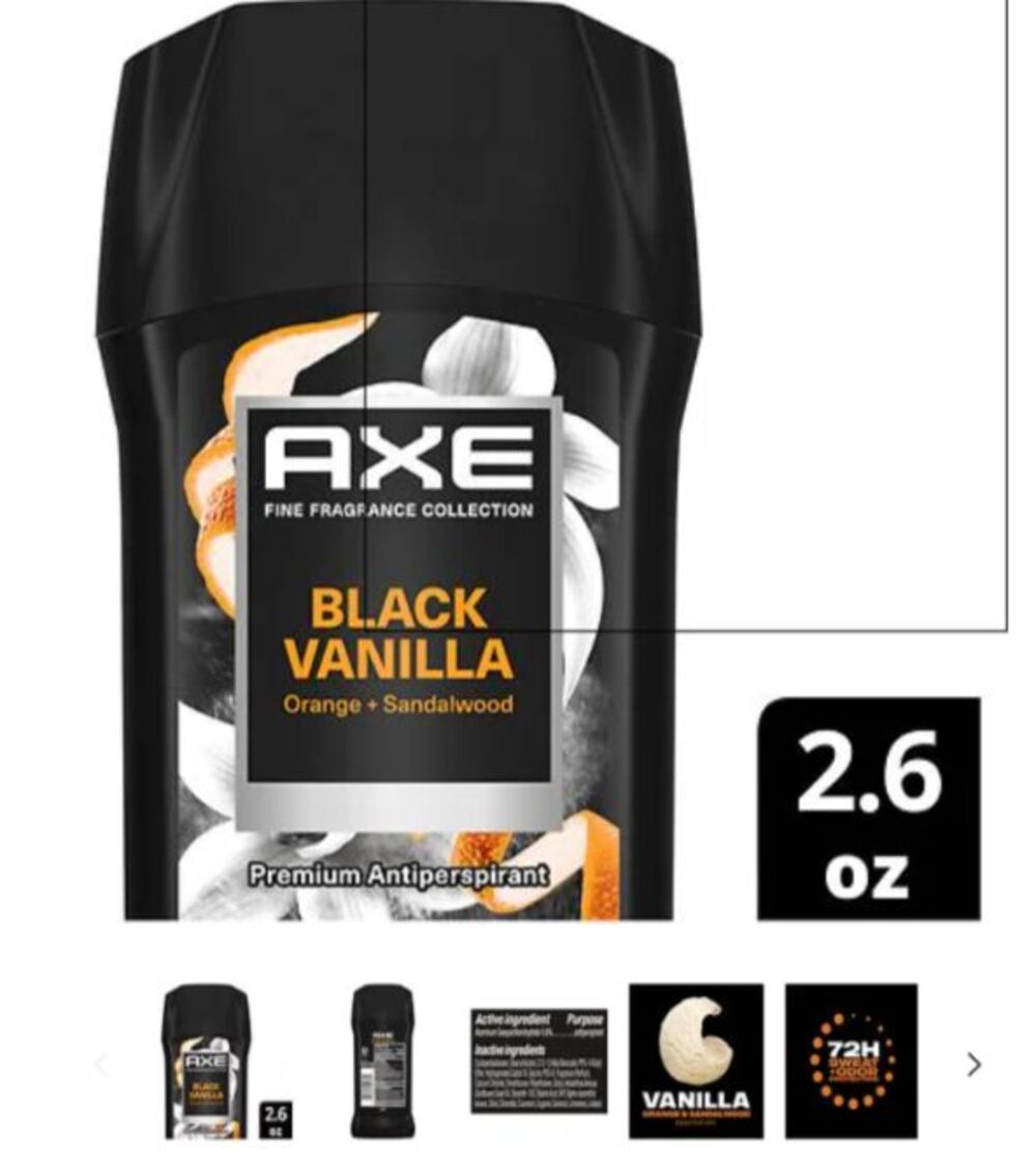 Axe Fine Fragrance BLACK VANILLA Orange & Sandalwood Antiperspirant Stick new